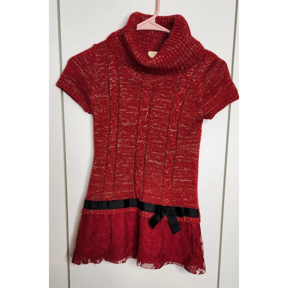 FADED GLORY Christmas Knit Dress  Girls 7-8